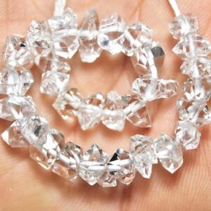 Superb Herkimer Diamond Quartz Beads -beautiful Clear Natural Shape 1mm Holes Diamond Quartz- Multiple Sizes Available As Per Your Need #105 Superb Herkimer Diamond Quartz Beads -beautiful Clear Natural Shape 1mm Holes Diamond Quartz- Multiple Sizes Available As Per Your Need #105