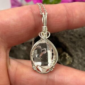 Herkimer Diamond Crystal Pendant Necklace Natural Double Terminated Tabby Genuine Ny Quartz Crystal Sterling Silver Jewelry Herkimer Diamond Crystal Pendant Necklace Natural Double Terminated Tabby Genuine Ny Quartz Crystal Sterling Silver Jewelry