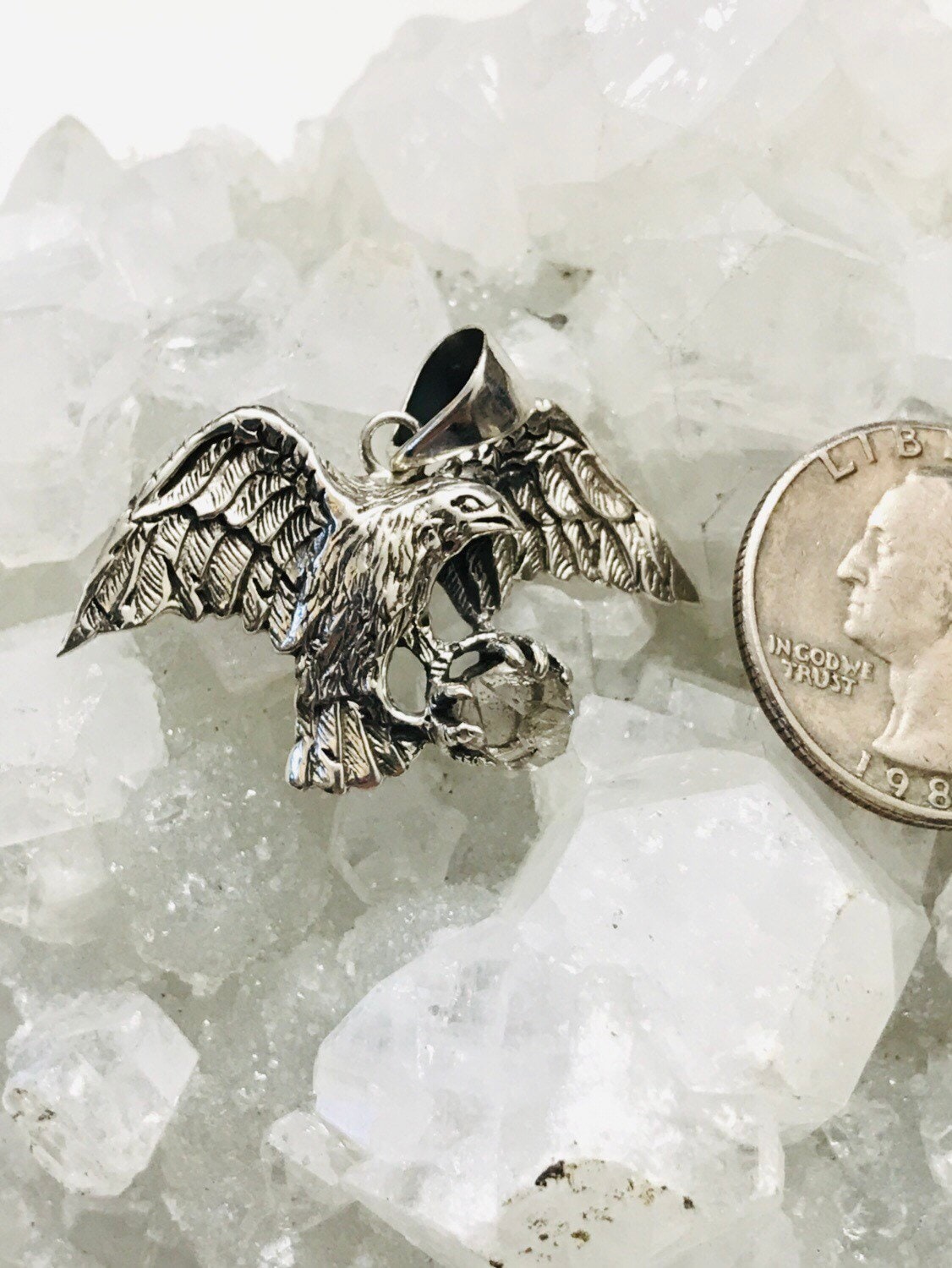 Eagle Herkimer Diamond Pendant