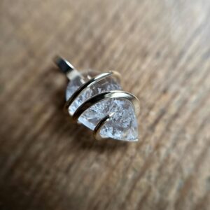 Faceted herkimer diamond in 14k gold pendant Faceted herkimer diamond in 14k gold pendant