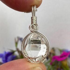 Herkimer Diamond Pendant Genuine Ny Natural Double Terminated Clear Quartz Crystal Sterling Silver Pendant Herkimer Diamond Pendant Genuine Ny Natural Double Terminated Clear Quartz Crystal Sterling Silver Pendant