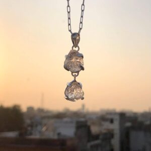 Handmade Herkimer Diamond Pendant: Raw Sterling Silver Crystal Handmade Herkimer Diamond Pendant: Raw Sterling Silver Crystal