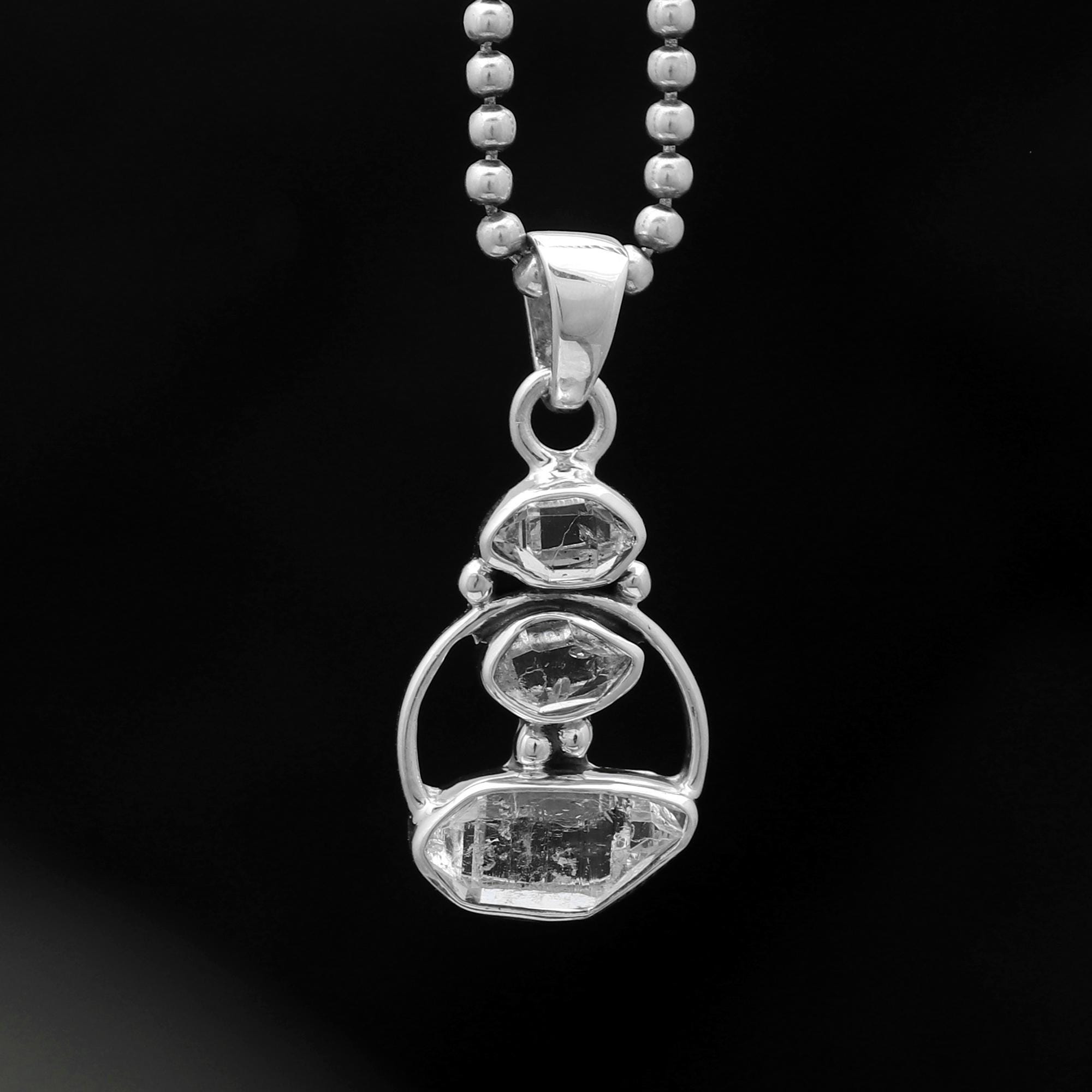 Natural Herkimer Diamond Crystal Pendant, 925 Sterling Silver Handmade Jewelry, Healing Gemstone Gift For Women