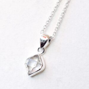 Herkimer Diamond Necklace, 925 Sterling Silver Crystal Pendant Herkimer Diamond Necklace, 925 Sterling Silver Crystal Pendant