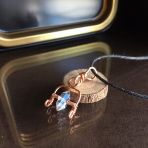 Herkimer Diamond Necklace: Copper Wire Wrapped Pendant Herkimer Diamond Necklace: Copper Wire Wrapped Pendant