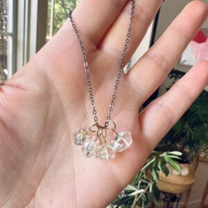 Herkimer Diamond Necklace: Crystal Pendant, Sterling Silver, Herkimer Diamond Necklace: Crystal Pendant, Sterling Silver,