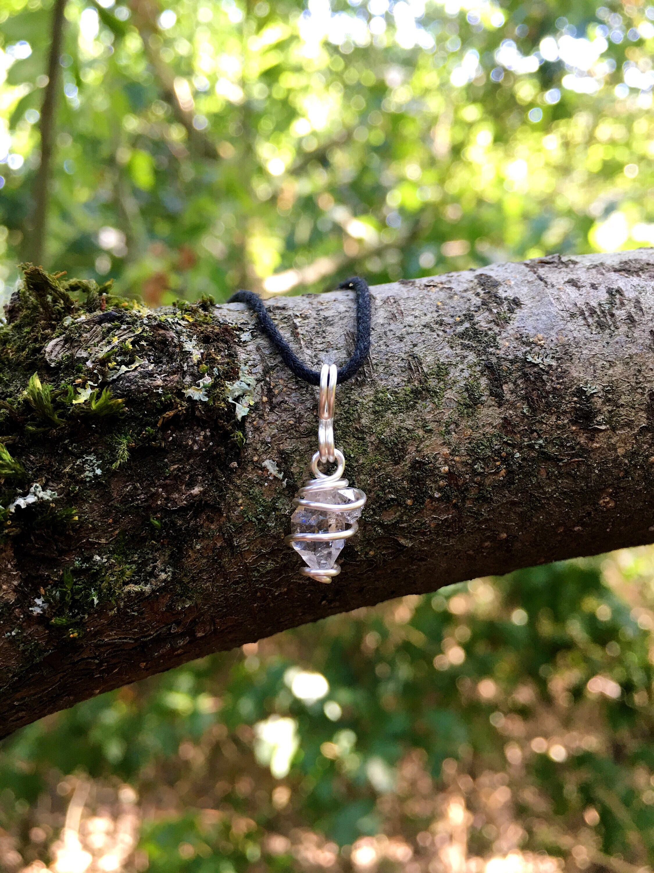 Herkimer Diamond Necklace: Gift Boxed Crystal Pendant
