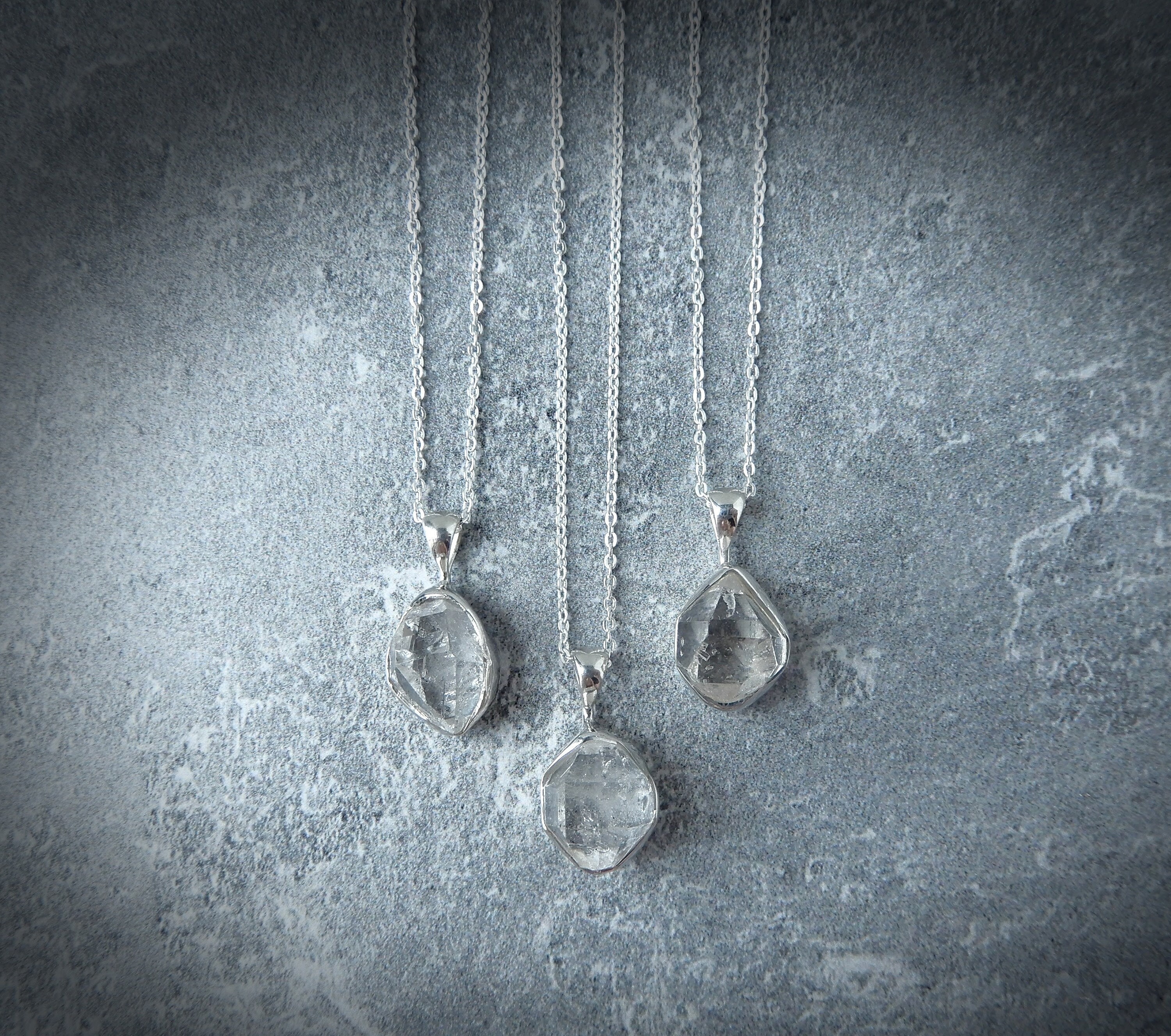 Herkimer Diamond Necklace Sterling Silver • Herkimer Pendant • Genuine Herkimer Diamond • Sterling Diamond • April Birthstone • Great Gift