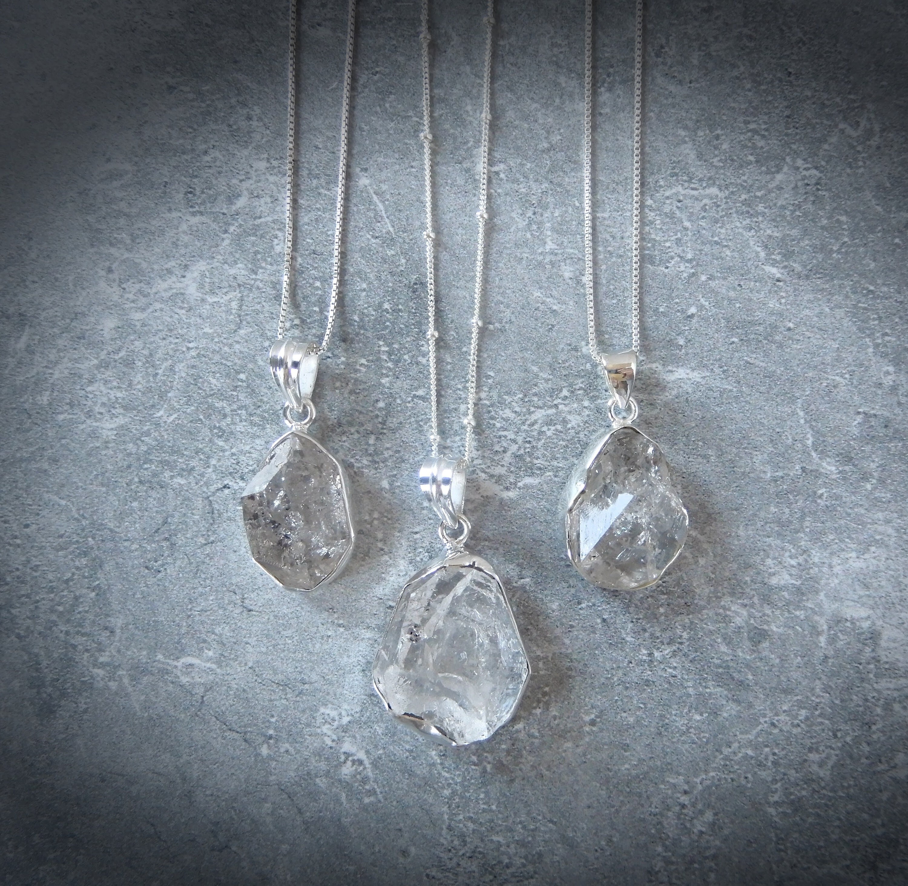 Herkimer Diamond Necklace Sterling Silver • Large Diamond Pendant • Genuine Herkimer Diamond • Sterling Diamond Pendant • April Birthstone