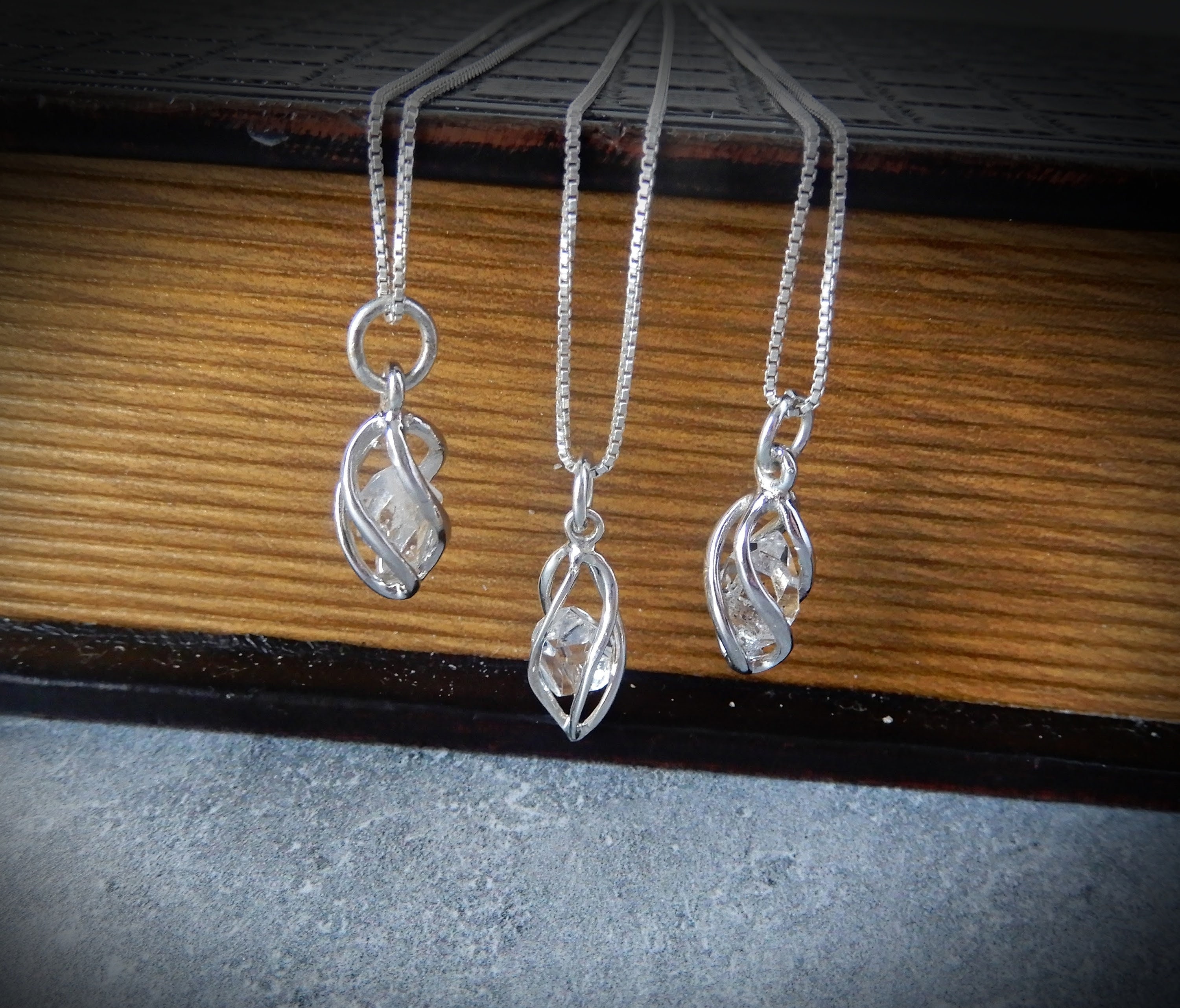 Herkimer Diamond Necklace Sterling Silver • Affordable Diamond Pendant • Genuine Herkimer Diamond • April Birthstone • Holiday Gift