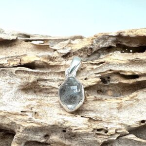 Organic Herkimer Diamond Pendant – Sterling Silver Quartz (15mm) Organic Herkimer Diamond Pendant – Sterling Silver Quartz (15mm)