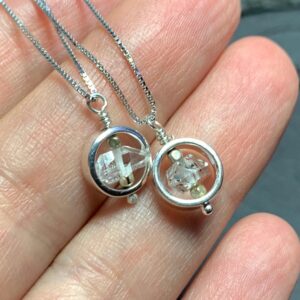 Herkimer Quartz Pendant: Minimalist Sterling Silver Necklace Herkimer Quartz Pendant: Minimalist Sterling Silver Necklace
