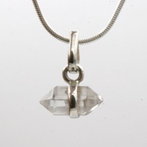 Sterling Silver Herkimer Diamond Necklace: Quartz Crystal Pendant Sterling Silver Herkimer Diamond Necklace: Quartz Crystal Pendant