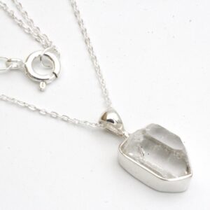 Herkimer Diamond Sterling Silver Pendant Necklace: Quartz Crystal Gift Herkimer Diamond Sterling Silver Pendant Necklace: Quartz Crystal Gift