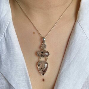 Super Seven, Herkimer Diamond Pendant / 925 Sterling Silver / Healing Gemstone / Oval Cab / Gifts For Her / Statement Pendant SSN-P-62. Super Seven, Herkimer Diamond Pendant / 925 Sterling Silver / Healing Gemstone / Oval Cab / Gifts For Her / Statement Pendant SSN-P-62.