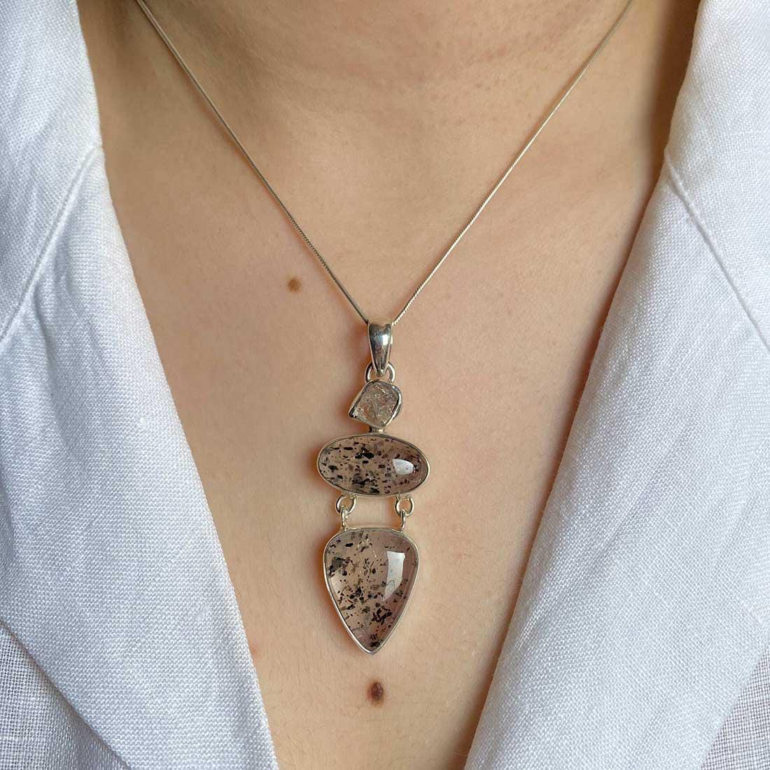 Super Seven, Herkimer Diamond Pendant / 925 Sterling Silver / Healing Gemstone / Oval Cab / Gifts For Her / Statement Pendant Ssn-p-62. Super Seven, Herkimer Diamond Pendant / 925 Sterling Silver / Healing Gemstone / Oval Cab / Gifts For Her / Statement Pendant Ssn-p-62.