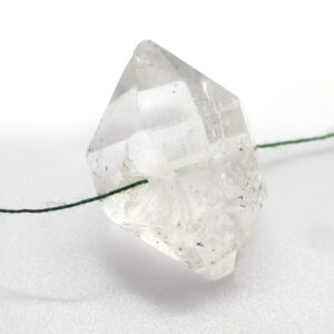 15.345 Carats Herkimer Diamond Focal Bead Bright Clear Double Terminated Translucent Metaphysical Healing Chakra Meditate Herkimer New York