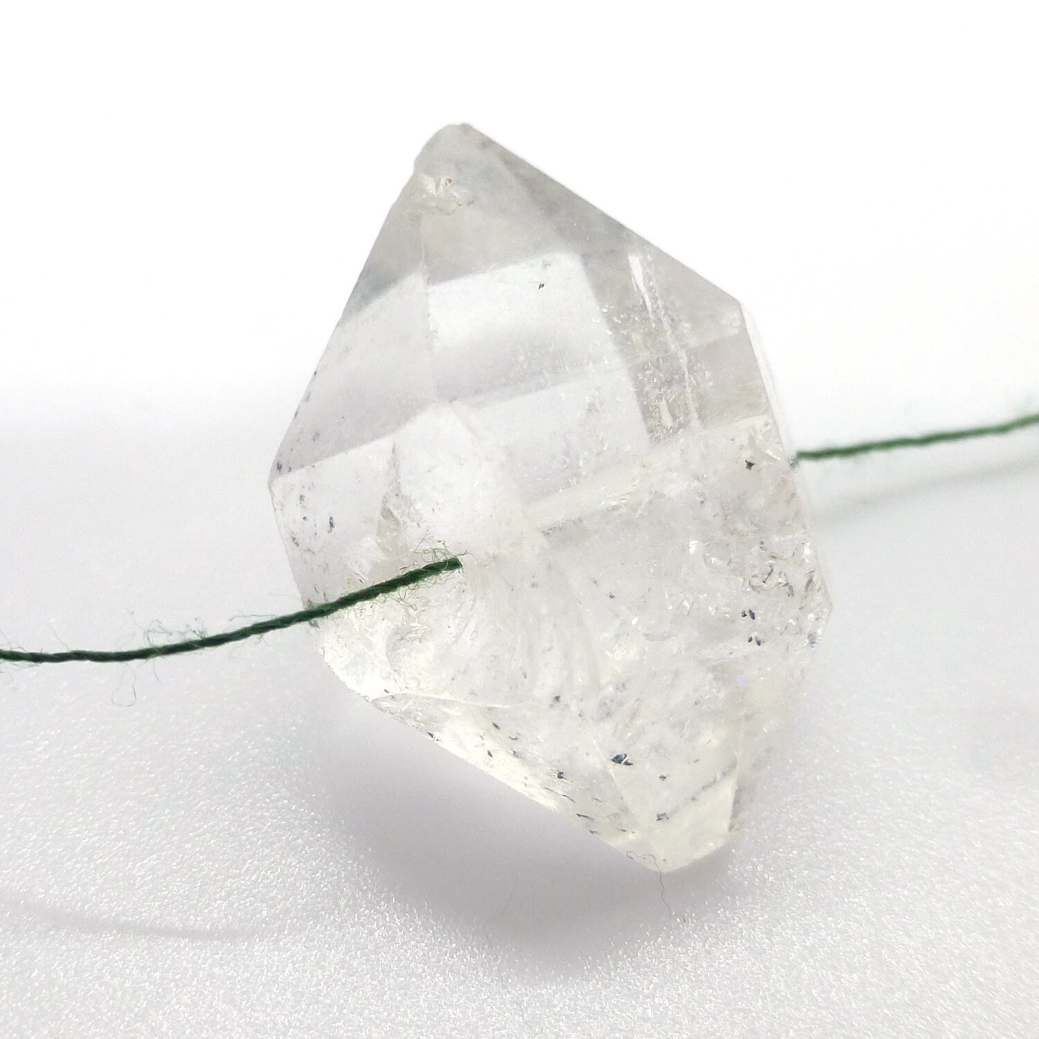 15.345 Carats Herkimer Diamond Focal Bead Bright Clear Double Terminated Translucent Metaphysical Healing Chakra Meditate Herkimer New York 15.345 Carats Herkimer Diamond Focal Bead Bright Clear Double Terminated Translucent Metaphysical Healing Chakra Meditate Herkimer New York
