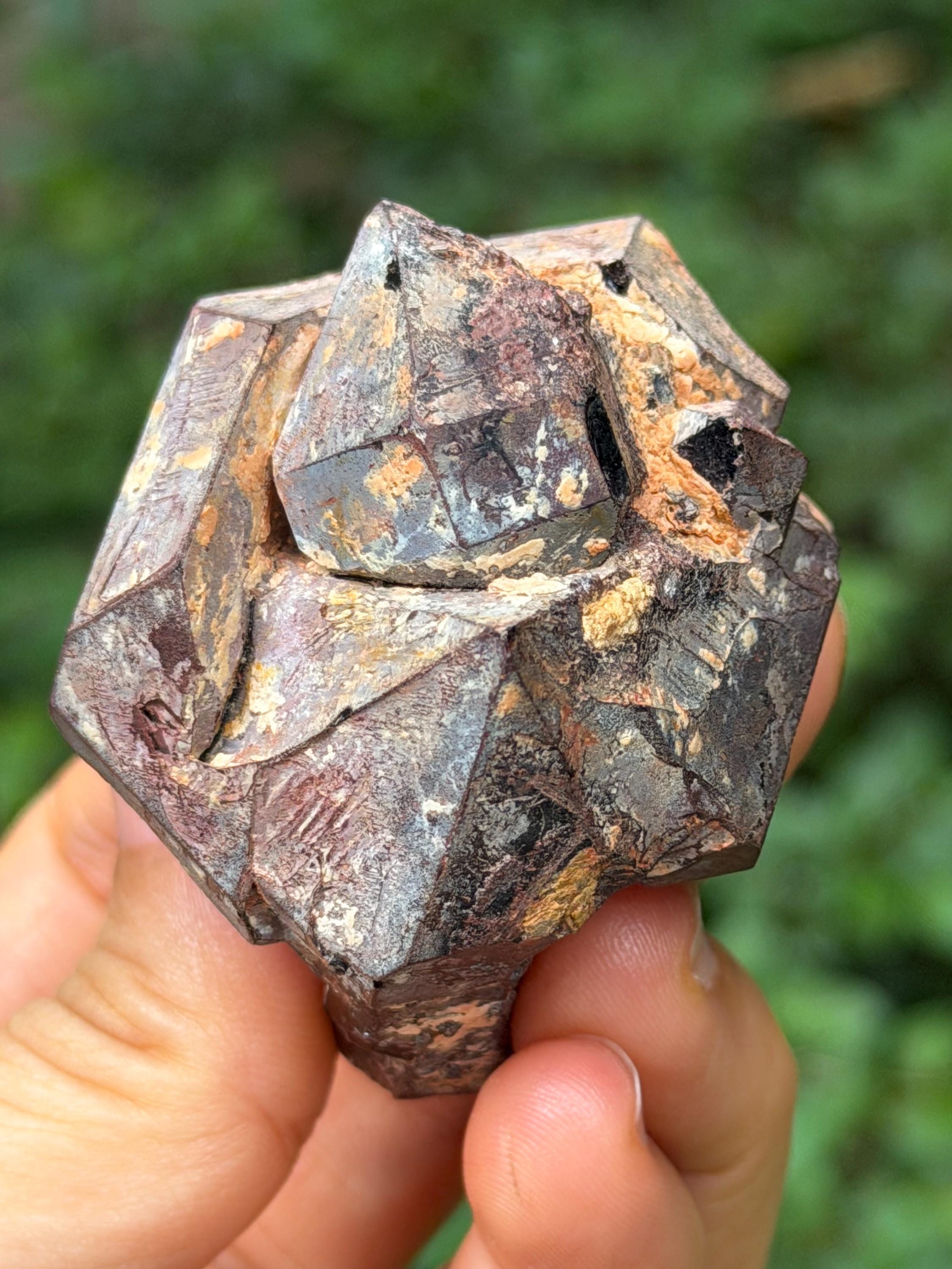 Natural Old-mined Herkimer Double Terminated Crystal With Hematite /energy Crystal/tangerine Quartz/yellow Stone/special Gift- 113 G
