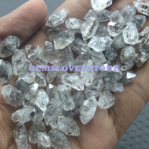 10 Raw Herkimer Diamond Quartz Crystals: 14-16mm Jewelry Making Stones