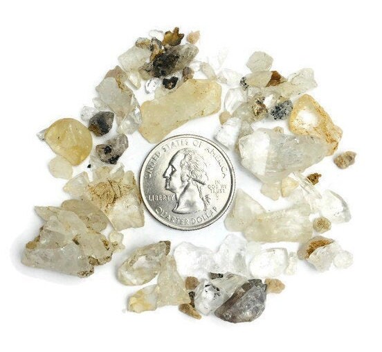 20g Herkimer Diamond Chips: Raw Quartz Crystal Shards, Xxs Rough Pieces
