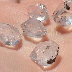 Herkimer Diamond Crystals Lot Of 5 Natural Mine Rough Ny Double Terminated Quartz Crystals Uncut