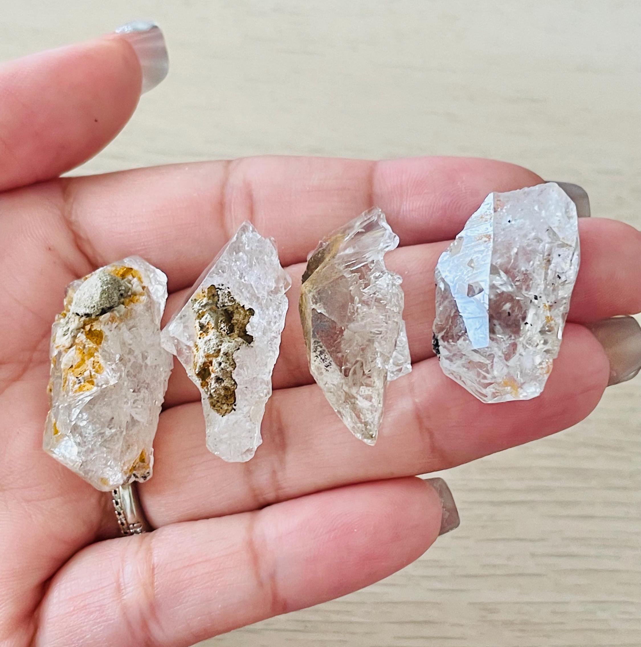 Herkimer Diamond Crystals Set: 29g Raw Quartz Gemstone (29-36mm)