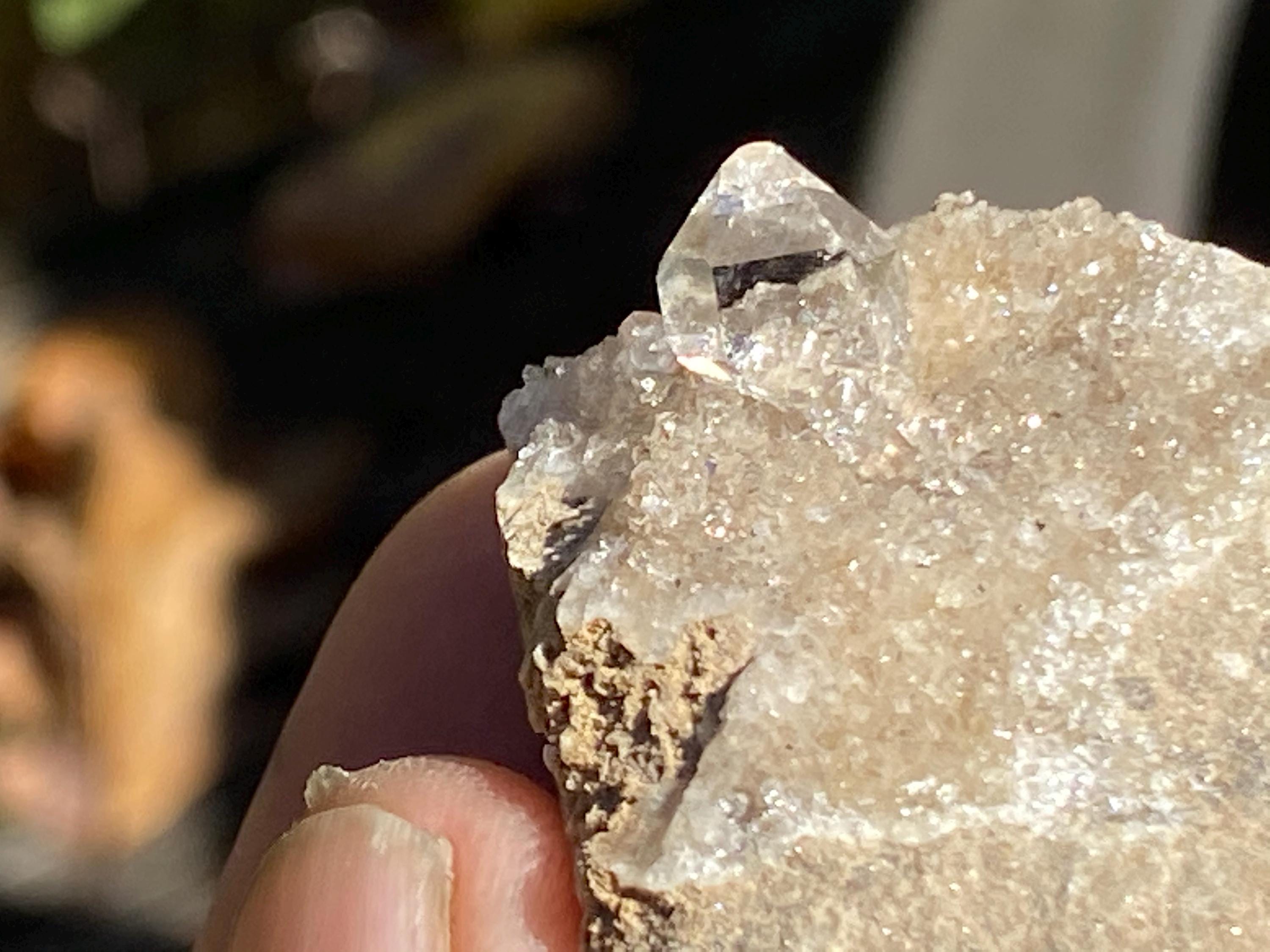 Druzy Druse With Ny Herkimer Diamond Quartz Specimen