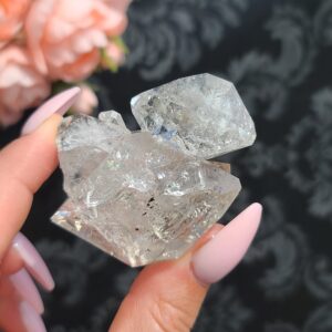 Large Herkimer Diamond, Raw Crystal Double Terminated Rainbow Specimen for Decor or Crystal Grids (82HK)
