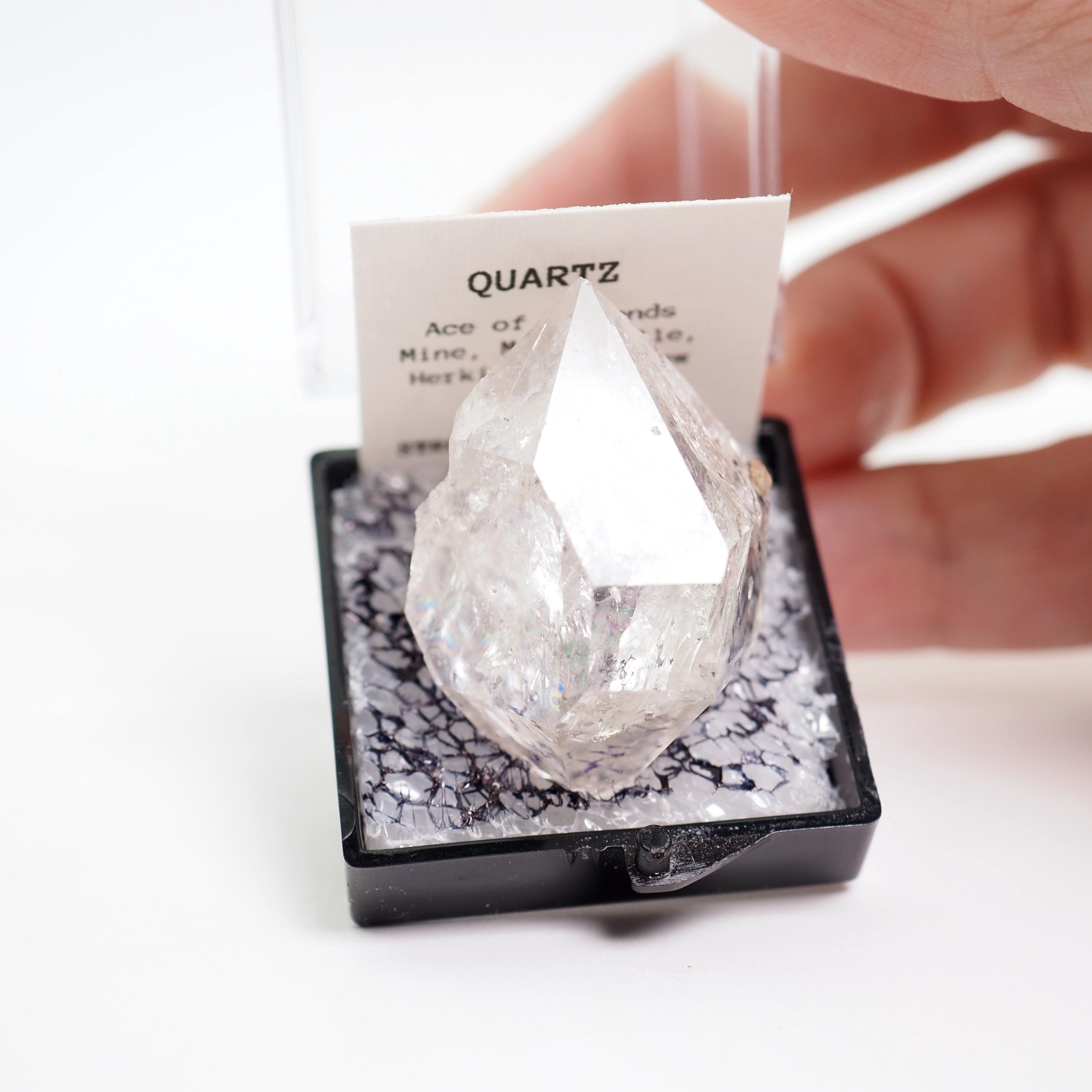 Herkimer Diamond Quartz Crystal Mineral Specimen Thumbnail Box Herkimer Diamond Quartz Crystal Mineral Specimen Thumbnail Box