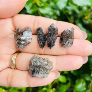 Herkimer Diamond Quartz Crystal: Raw Black & Gray Gemstone From Ny (15.1g)