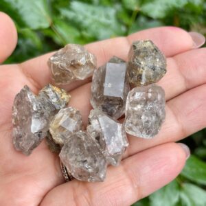 Herkimer Diamond Quartz Crystal Lot: Raw Black & Gray Gemstones 31.9g
