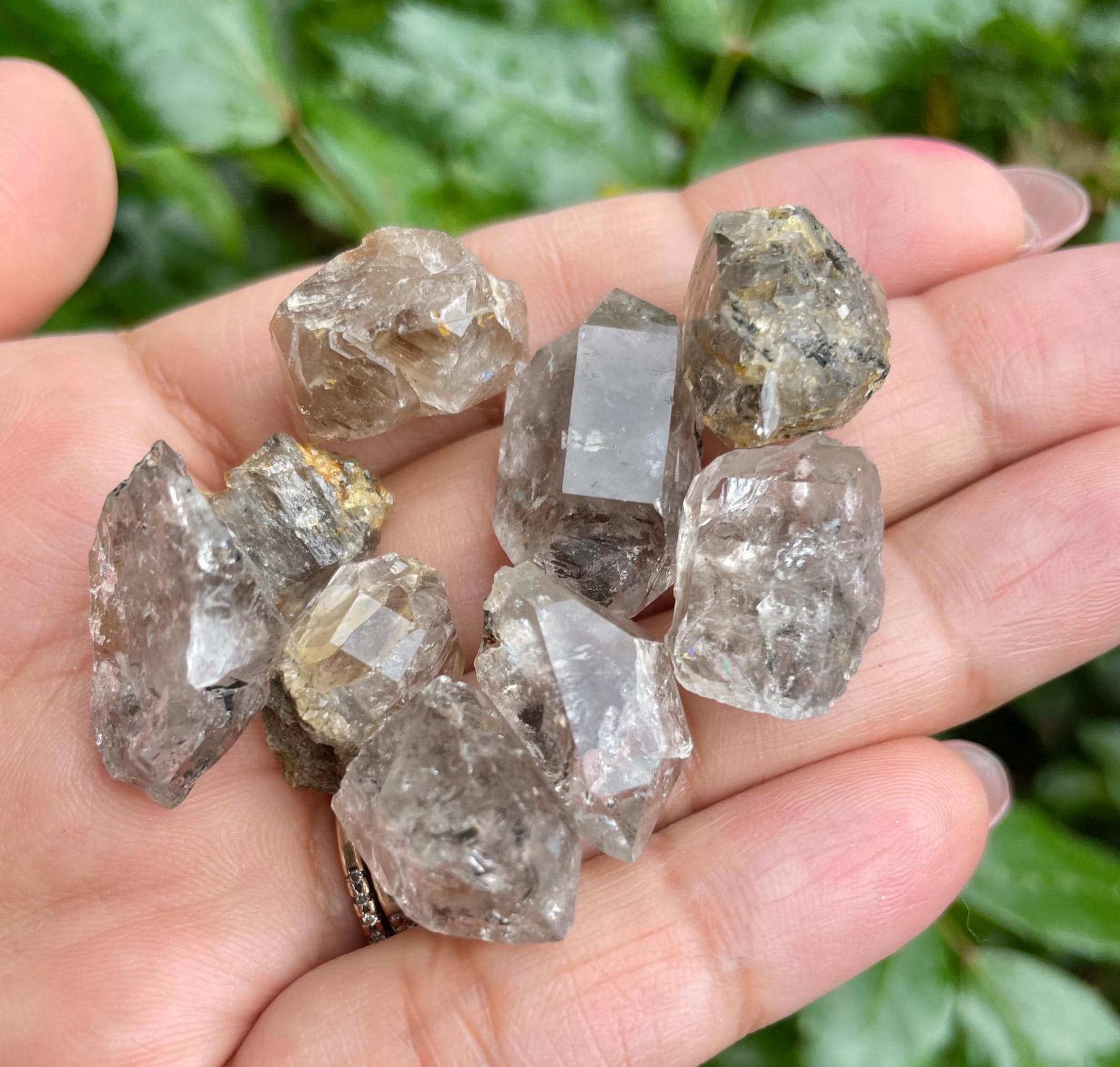 Herkimer Diamond Quartz Crystal Lot: Raw Black & Gray Gemstones 31.9g