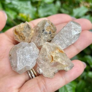 Herkimer Diamond Quartz Crystals: Raw Gemstone Lot (49.6g, 5pcs) New York