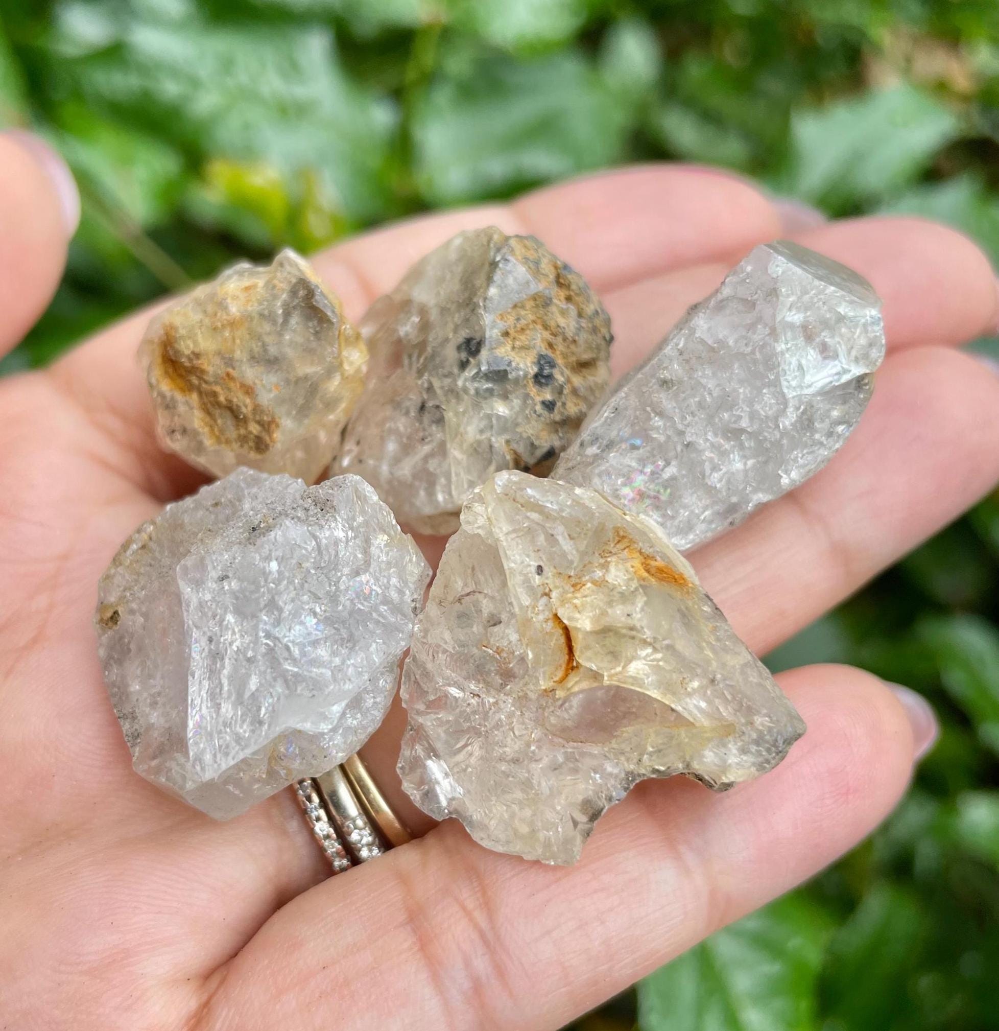 Herkimer Diamond Quartz Crystals: Raw Gemstone Lot (49.6g, 5pcs) New York
