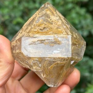 Rare Himalayan Herkimer Diamond Double Terminated Fenster Skeletal Quartz Crystal Golden Clay / pakistan Crystal Specimen / energy / healing-211 G