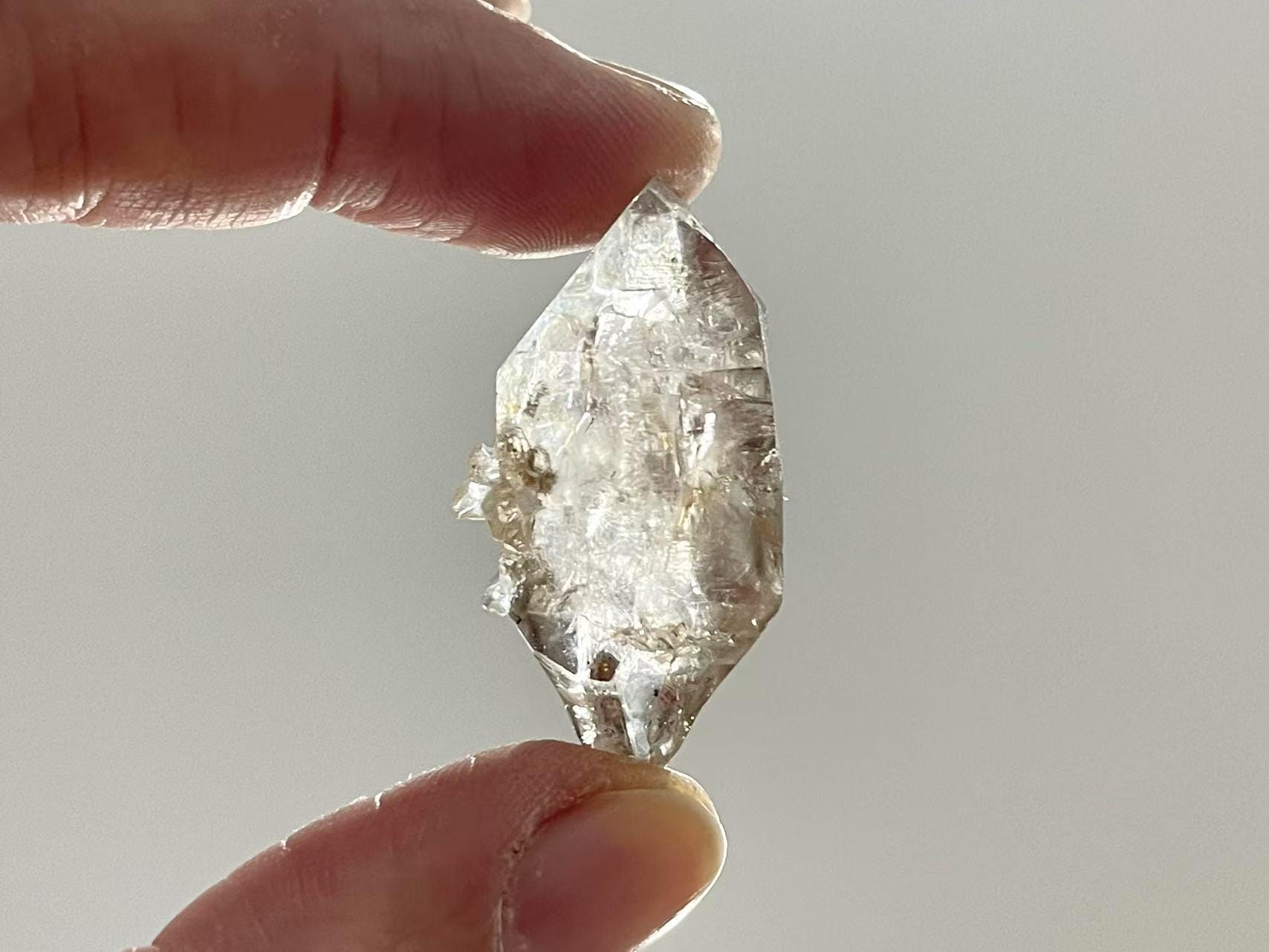 Smoky Herkimer Diamond Double Terminated Quartz Crystal Quartz Penetrator Crystal Healing Rock Crystal Gift For Him/her Specimen Cd-h07