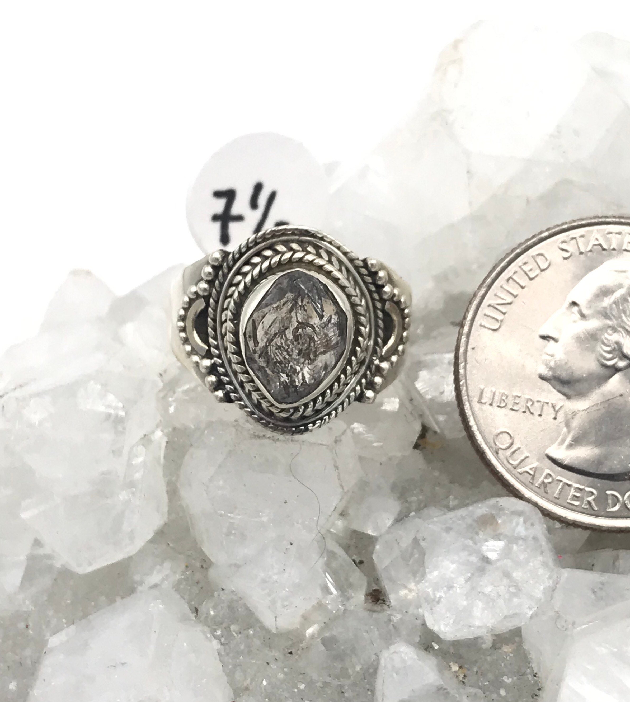 Herkimer Diamond Ring 7 1/2