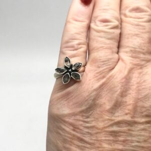 Herkimer Diamond Daisy Ring 6 1/2
