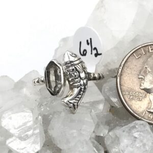 Herkimer Diamond Fish Ring 6 1/2-Adjustable