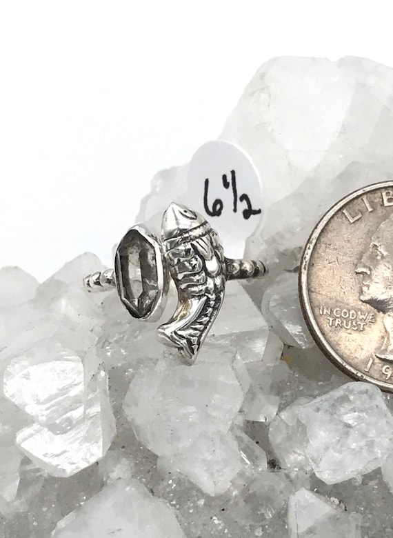 Herkimer Diamond Fish Ring 6 1/2-adjustable Herkimer Diamond Fish Ring 6 1/2-adjustable