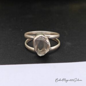 Handmade Herkimer Diamond Ring: 925 Sterling Silver Gemstone