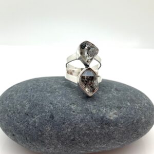 Herkimer Diamond Quartz Ring - 925 Sterling Silver, Size 8