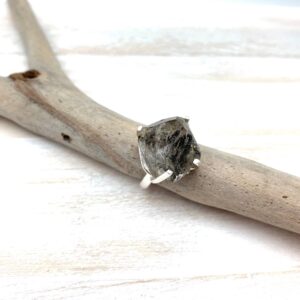 Raw Herkimer Diamond Ring - 925 Sterling Silver, Size 8