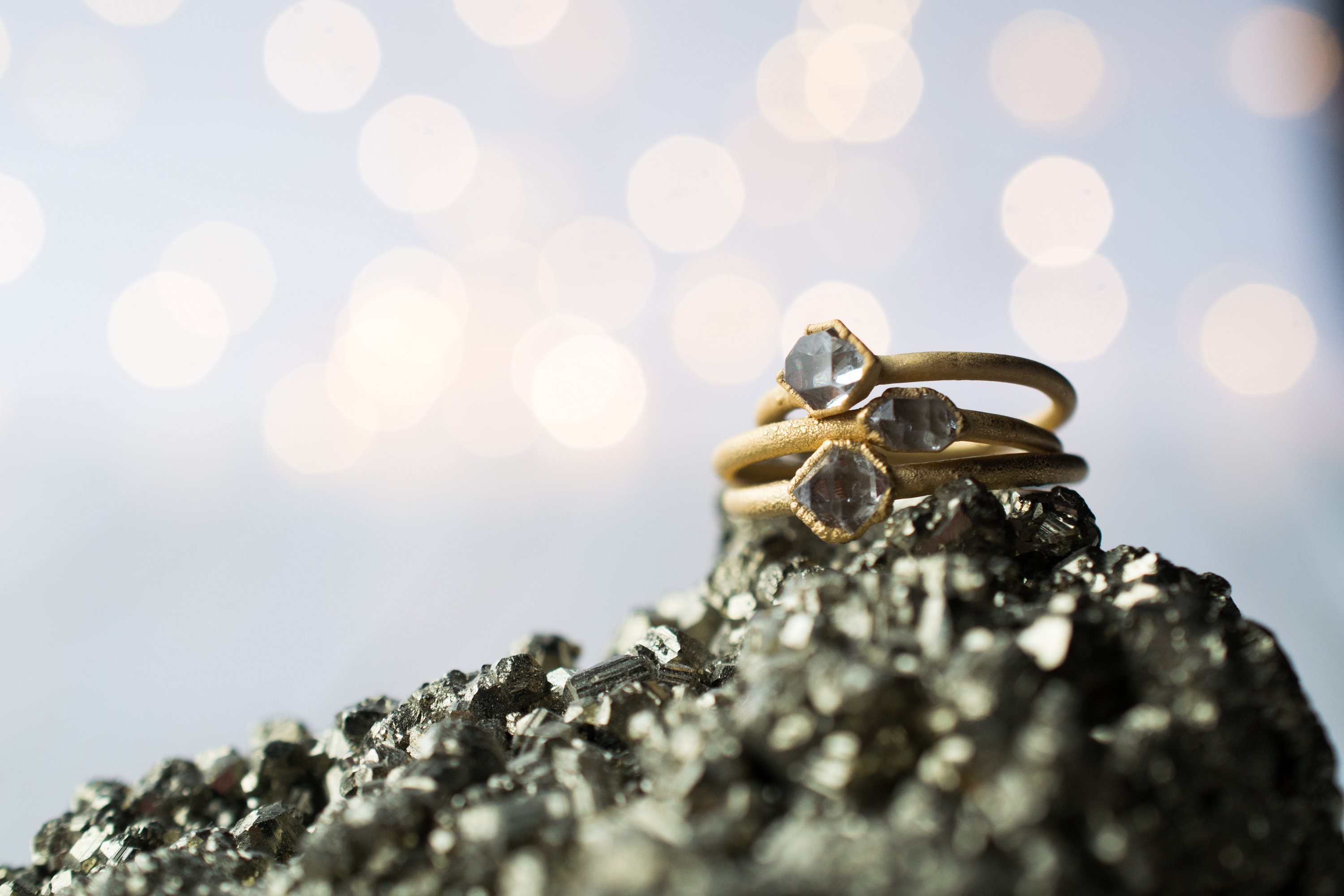 Sale Gold Crystal Ring | Herkimer Diamond Ring | Electroformed Crystal Ring | Crystal Quartz Ring | Rock Quartz Crystal Statement Ring