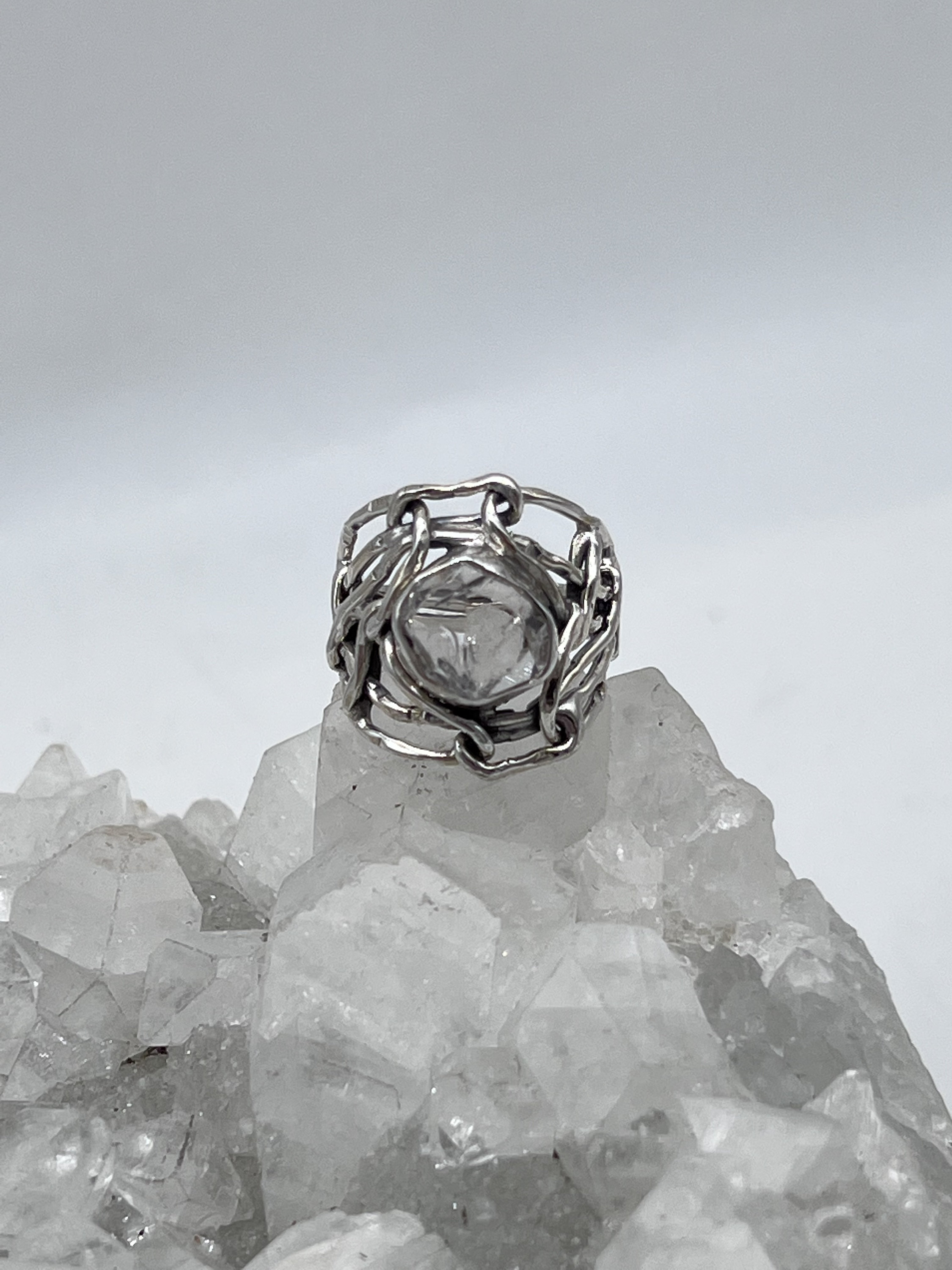 Herkimer Diamond Ring, Size 5 Herkimer Diamond Ring, Size 5