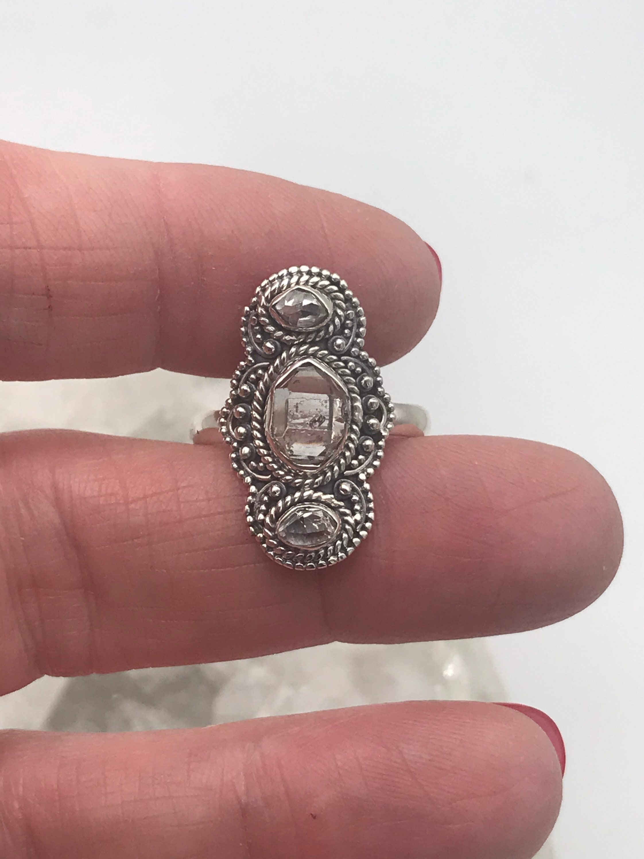 Herkimer Diamond Ring, Size 8 Herkimer Diamond Ring, Size 8
