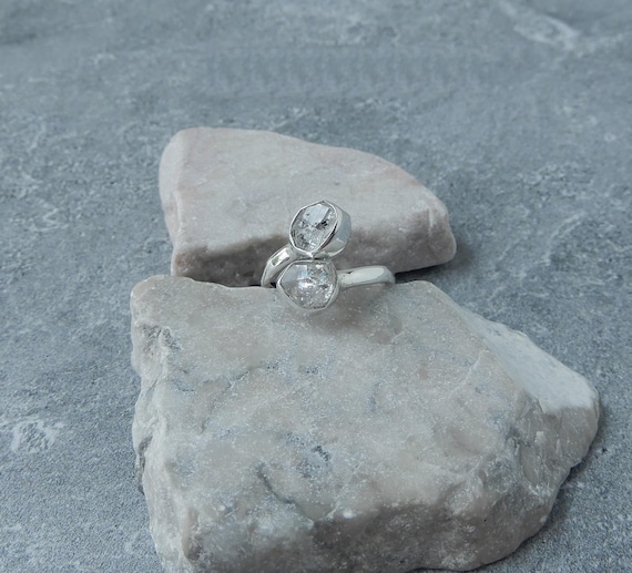 Herkimer Diamond Sterling Silver Adjustable Ring • April Birthstone Genuine Herkimer Diamond Ring Herkimer Diamond Sterling Silver Adjustable Ring • April Birthstone Genuine Herkimer Diamond Ring
