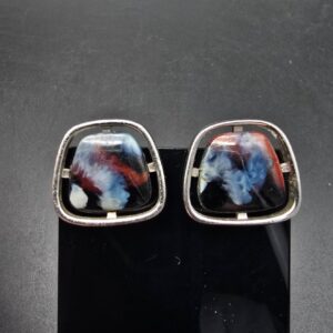 Hickok Agate Gemstone Cuff Links Men's Accessory