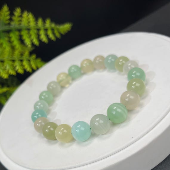 High Grade Green Calcite Beaded Bracelet 10.5mm High Icy Translucent Genuine Multilayer Lace Intuition Prosperity Opportunity Unisex Gifts